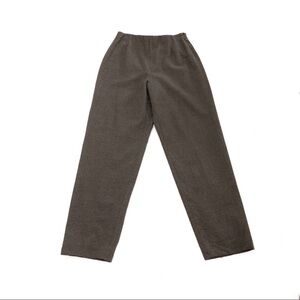 Lafayette 148 vintage high-waist brown tweed black lined side zip pants ankle 8